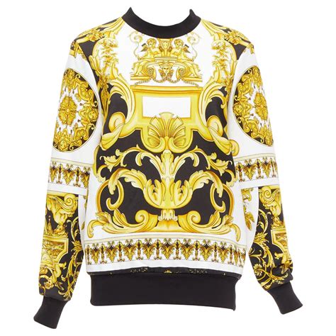 versace sweater black gold|versace barocco hoodie.